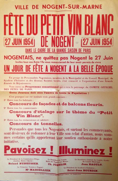 Fête du Petit Vin Blanc 1954