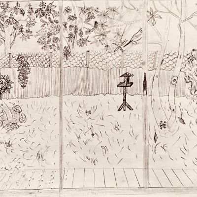 Je dessine ce que je vois par la fenêtre